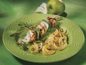 Caramelized onion papillote with apple