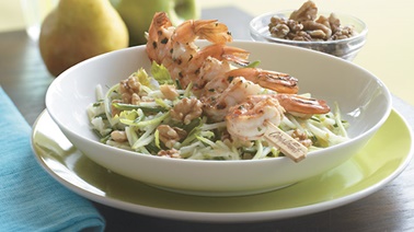 Apple and Pear Salad with Chili Lime Shrimp