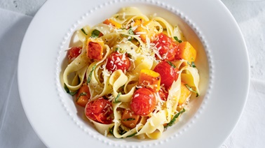 Squash and Roasted Tomato Pappardelle from Ricardo