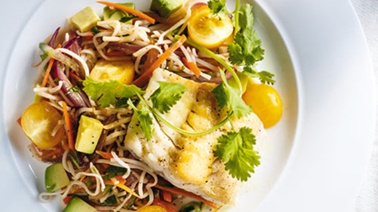 Grilled Fish and Veggie Noodle Salad from Ricardo