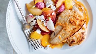Orange Chicken with Roasted Beets and Radishes by Ricardo