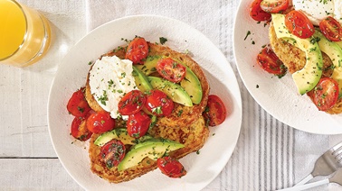 Savoury French Toast With Caramelized Tomatoes