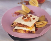 Spicy Quesadillas with Peaches and Brie