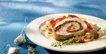 Stuffed Veal Roast with sundried tomatoes and basil