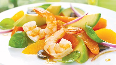 Salade de crevettes et d’agrumes